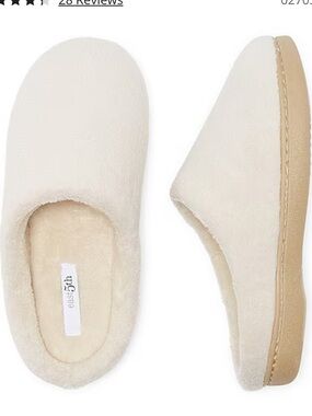East 5th Women's Oyster Gray Plush Slip-On Slippers with Tan Sole shoes L 9/10